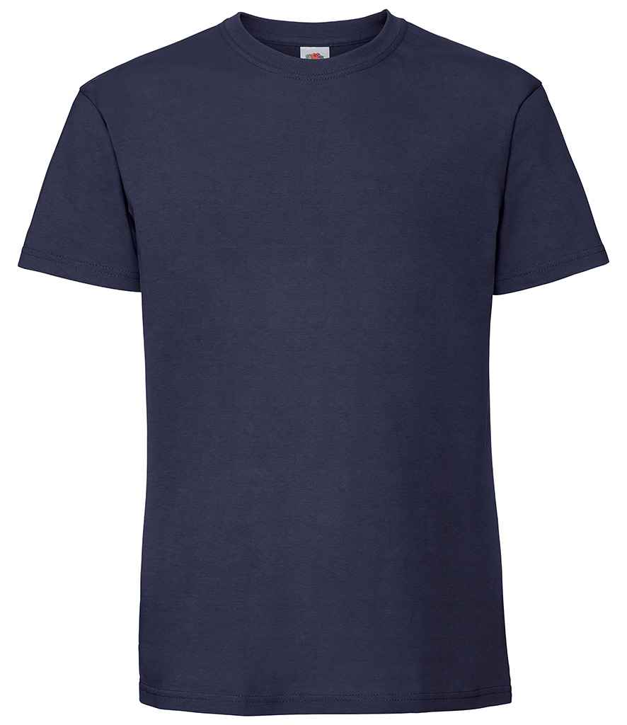 Fruit of the Loom Ringspun Premium T-Shirt in Navy by Fruit of the Loom — Custom branded clothing by Print Press, featuring premium embroidery produced in our specialist print lab in the UK.