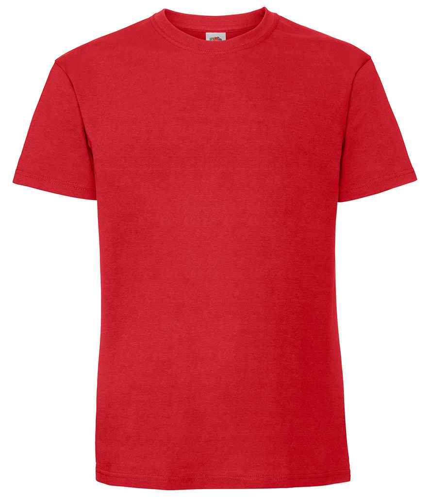 Fruit of the Loom Ringspun Premium T-Shirt in Red by Fruit of the Loom — Custom branded clothing by Print Press, featuring premium embroidery produced in our specialist print lab in the UK.