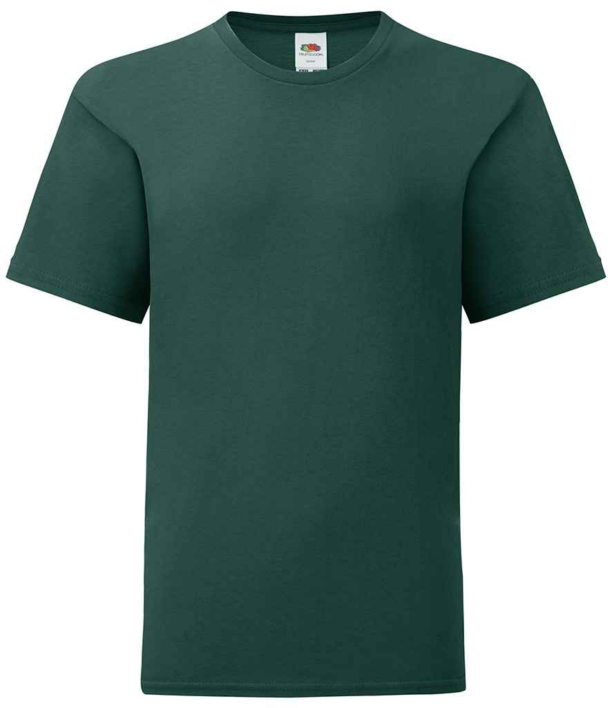 Fruit of the Loom Kids Iconic 150 T-Shirt in Forest Green by Fruit of the Loom — Custom branded clothing by Print Press, featuring premium embroidery produced in our specialist print lab in the UK.