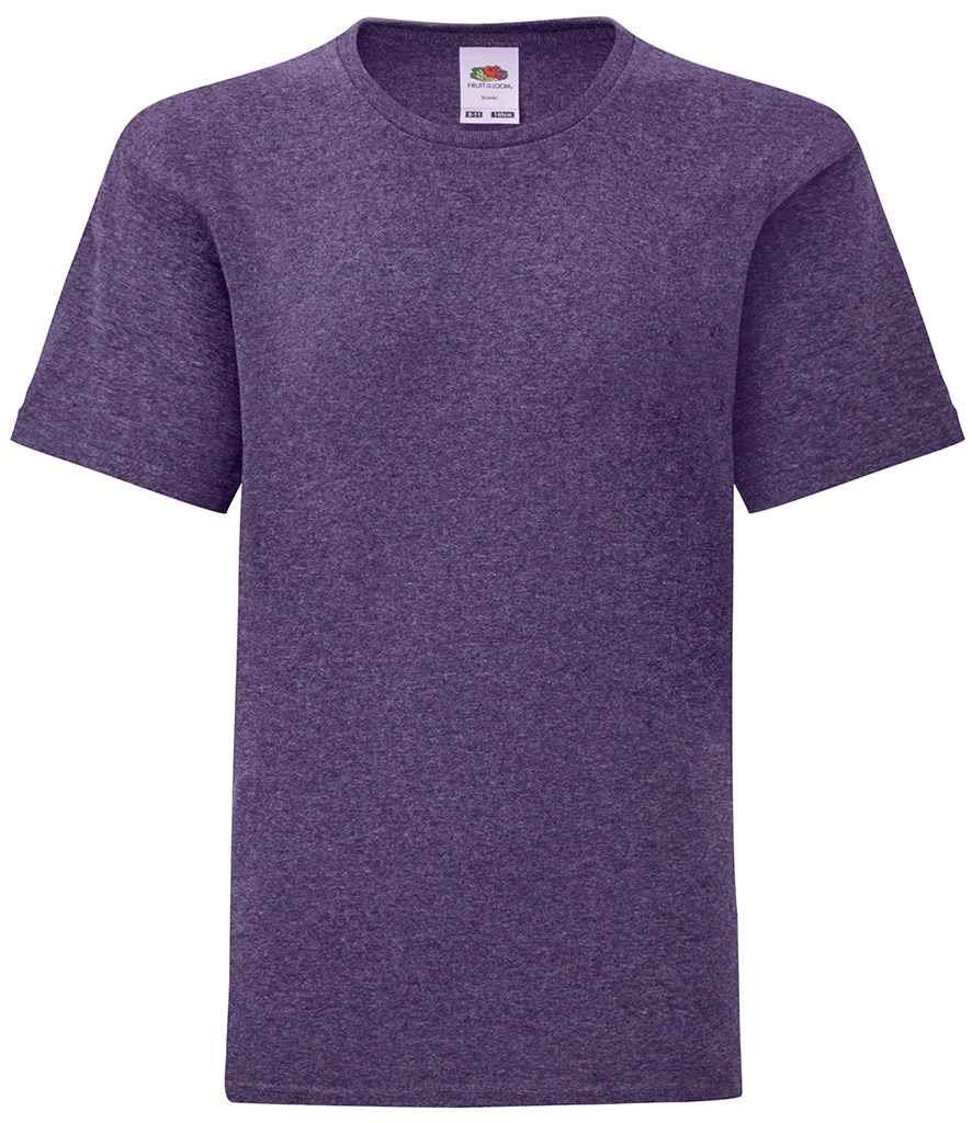 Fruit of the Loom Kids Iconic 150 T-Shirt in Heather Purple by Fruit of the Loom — Custom branded clothing by Print Press, featuring premium embroidery produced in our specialist print lab in the UK.