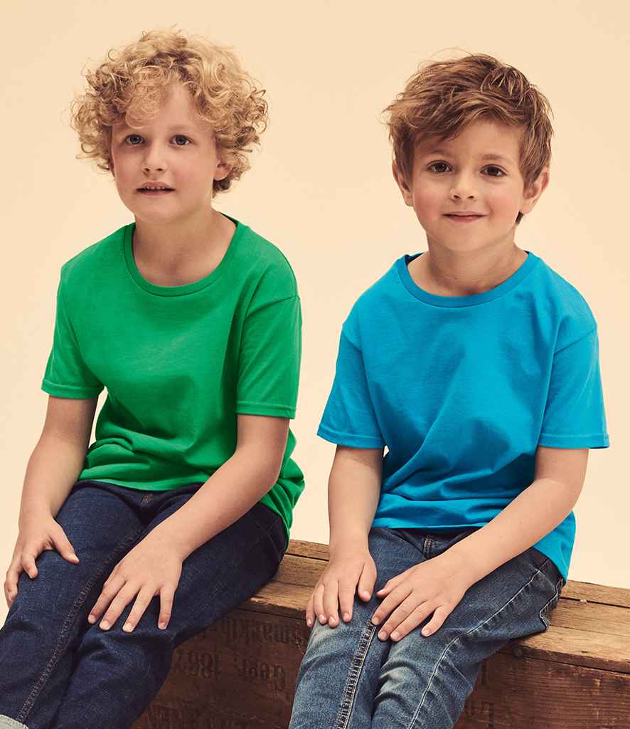 Fruit of the Loom Kids Iconic 150 T-Shirt in Kelly Green by Fruit of the Loom — Custom branded clothing by Print Press, featuring premium embroidery produced in our specialist print lab in the UK.