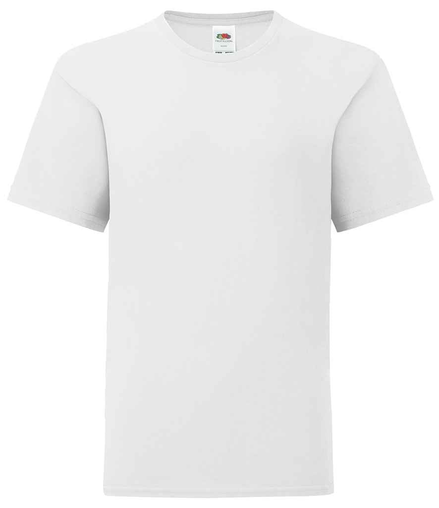 Fruit of the Loom Kids Iconic 150 T-Shirt in White by Fruit of the Loom — Custom branded clothing by Print Press, featuring premium embroidery produced in our specialist print lab in the UK.