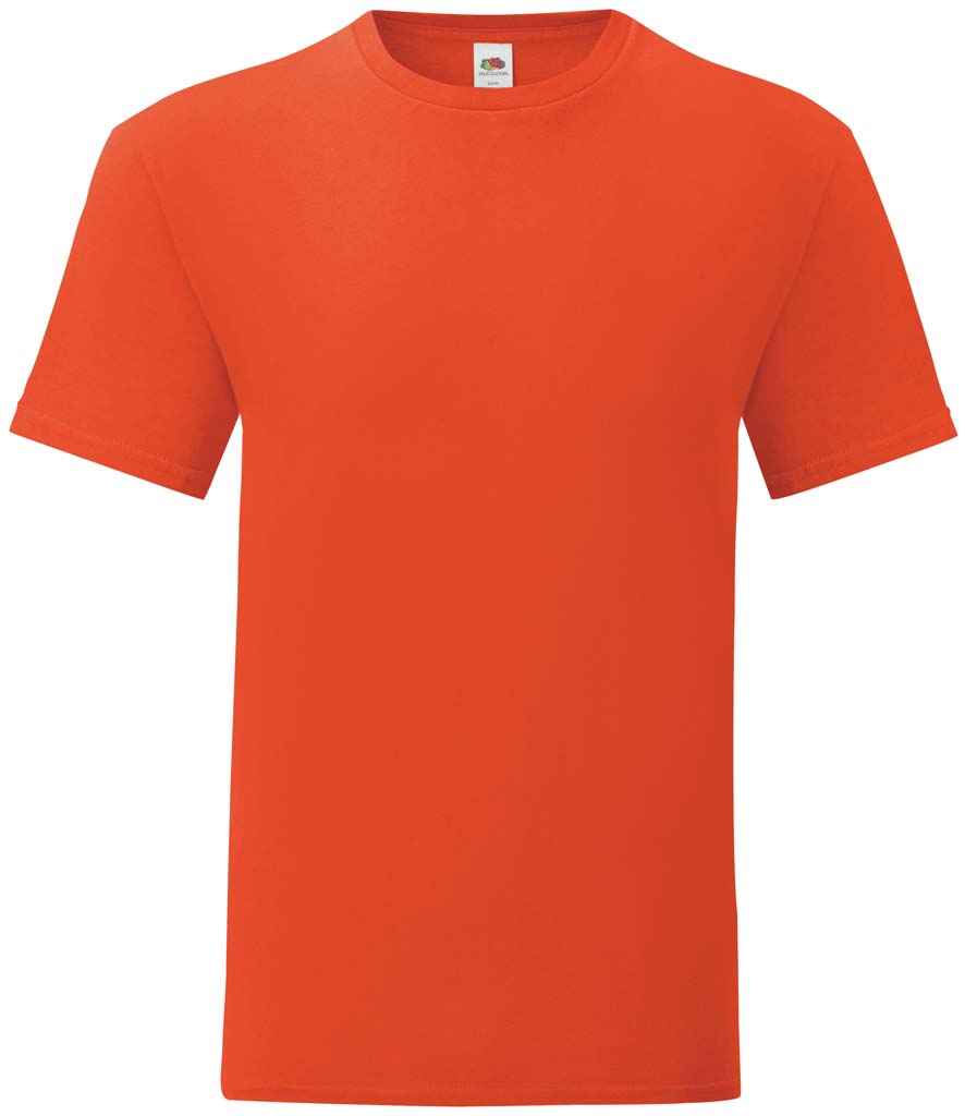 Fruit of the Loom Iconic 150 T-Shirt - (2nd Colours) in Flame by Fruit of the Loom — Custom branded clothing by Print Press, featuring premium embroidery produced in our specialist print lab in the UK.