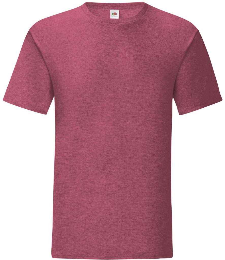 Fruit of the Loom Iconic 150 T-Shirt - (2nd Colours) in Heather Burgundy by Fruit of the Loom — Custom branded clothing by Print Press, featuring premium embroidery produced in our specialist print lab in the UK.