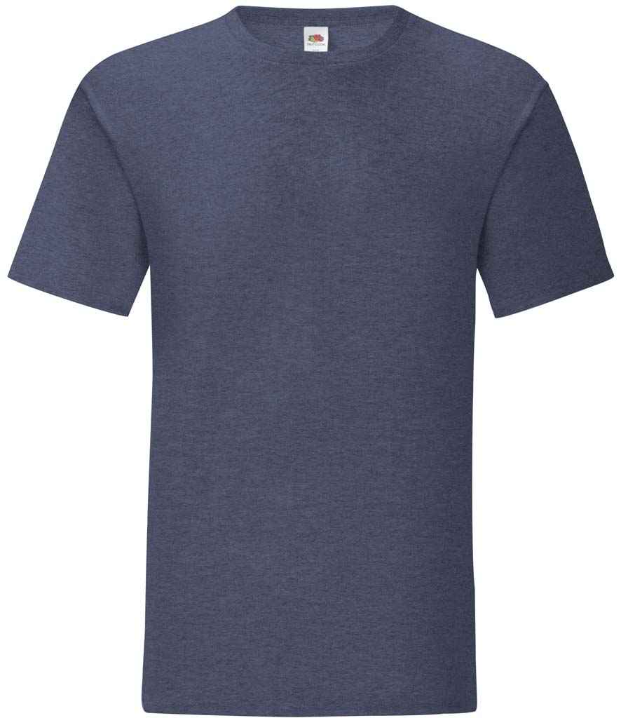 Fruit of the Loom Iconic 150 T-Shirt in Heather Navy by Fruit of the Loom — Custom branded clothing by Print Press, featuring premium embroidery produced in our specialist print lab in the UK.
