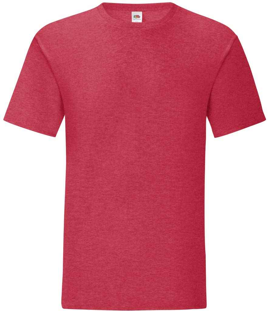 Fruit of the Loom Iconic 150 T-Shirt in Heather Red by Fruit of the Loom — Custom branded clothing by Print Press, featuring premium embroidery produced in our specialist print lab in the UK.