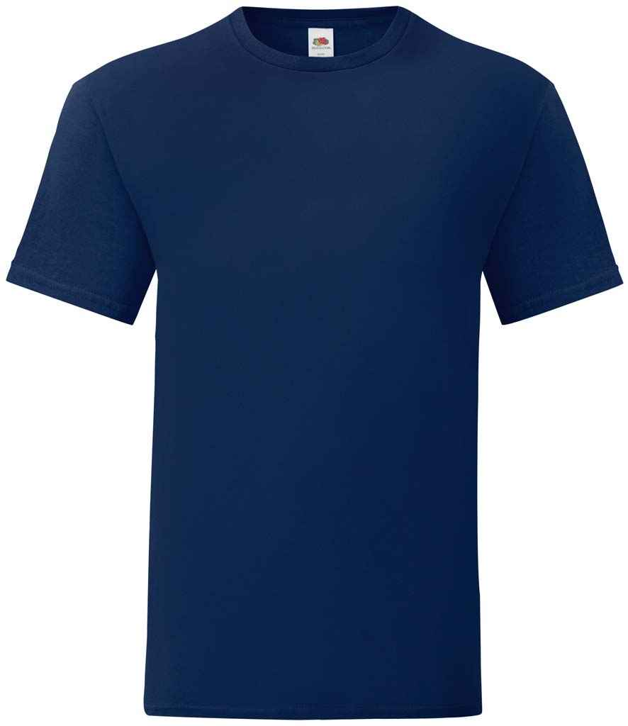 Fruit of the Loom Iconic 150 T-Shirt in Navy by Fruit of the Loom — Custom branded clothing by Print Press, featuring premium embroidery produced in our specialist print lab in the UK.