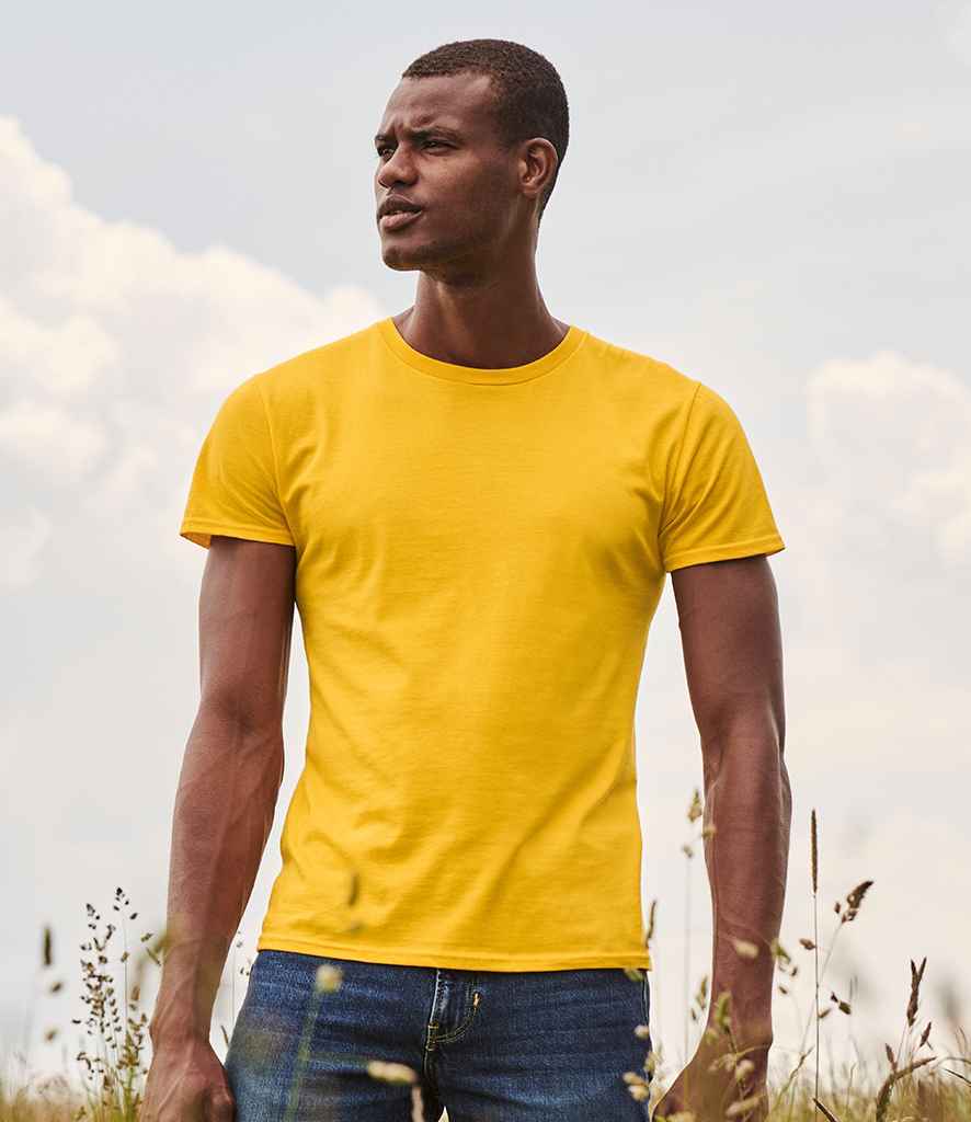 Fruit of the Loom Iconic 150 T-Shirt in Sunflower by Fruit of the Loom — Custom branded clothing by Print Press, featuring premium embroidery produced in our specialist print lab in the UK.