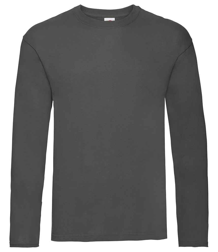 Fruit of the Loom Original Long Sleeve T-Shirt in Light Graphite by Fruit of the Loom — Custom branded clothing by Print Press, featuring premium embroidery produced in our specialist print lab in the UK.