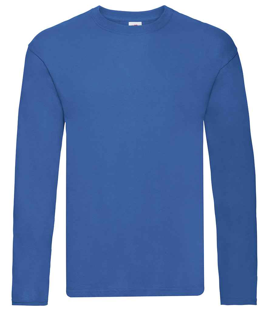 Fruit of the Loom Original Long Sleeve T-Shirt in Royal Blue by Fruit of the Loom — Custom branded clothing by Print Press, featuring premium embroidery produced in our specialist print lab in the UK.