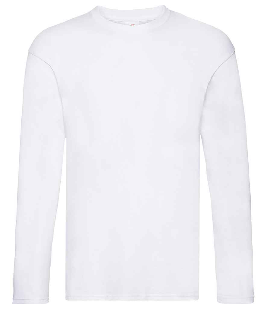 Fruit of the Loom Original Long Sleeve T-Shirt in White by Fruit of the Loom — Custom branded clothing by Print Press, featuring premium embroidery produced in our specialist print lab in the UK.