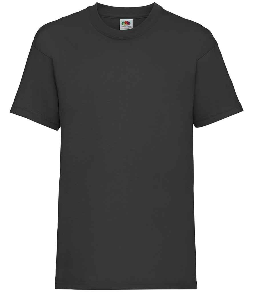 Fruit of the Loom Kids Value T-Shirt - (2nd Colours) in Black by Fruit of the Loom — Custom branded clothing by Print Press, featuring premium embroidery produced in our specialist print lab in the UK.