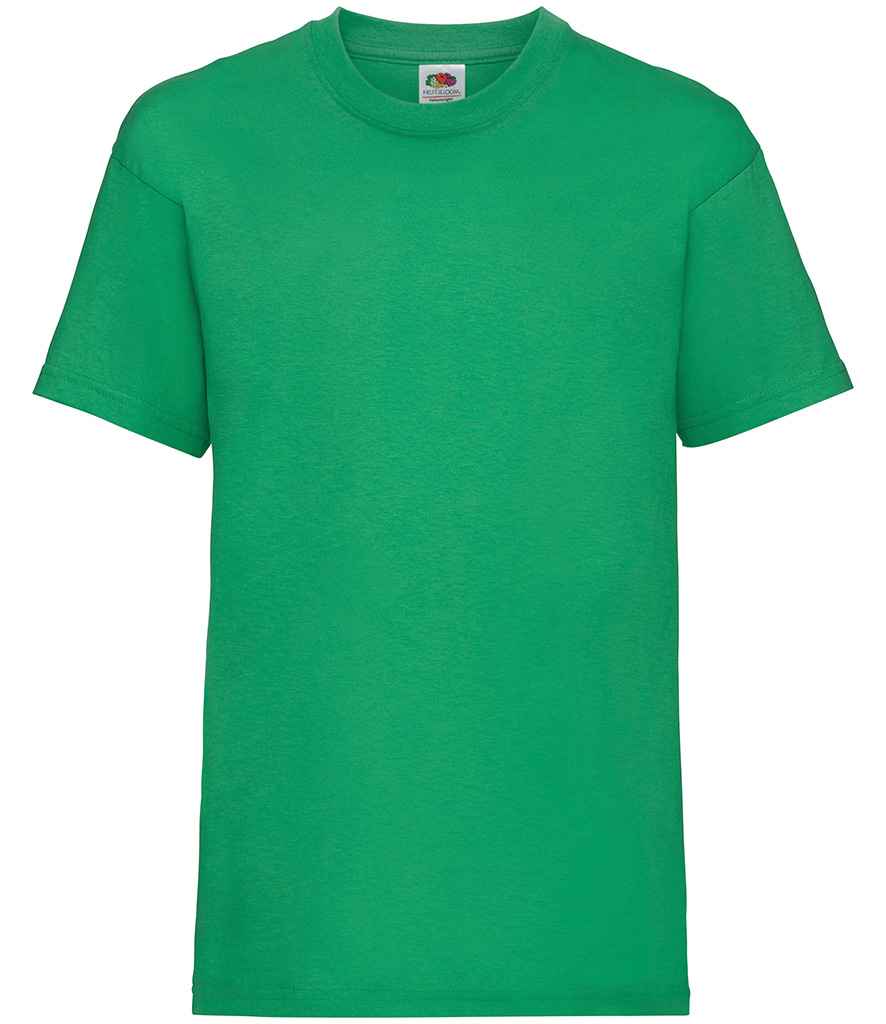 Fruit of the Loom Kids Value T-Shirt in Kelly Green by Fruit of the Loom — Custom branded clothing by Print Press, featuring premium embroidery produced in our specialist print lab in the UK.