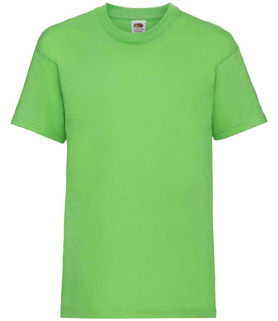 Fruit of the Loom Kids Value T-Shirt in Lime Green by Fruit of the Loom — Custom branded clothing by Print Press, featuring premium embroidery produced in our specialist print lab in the UK.