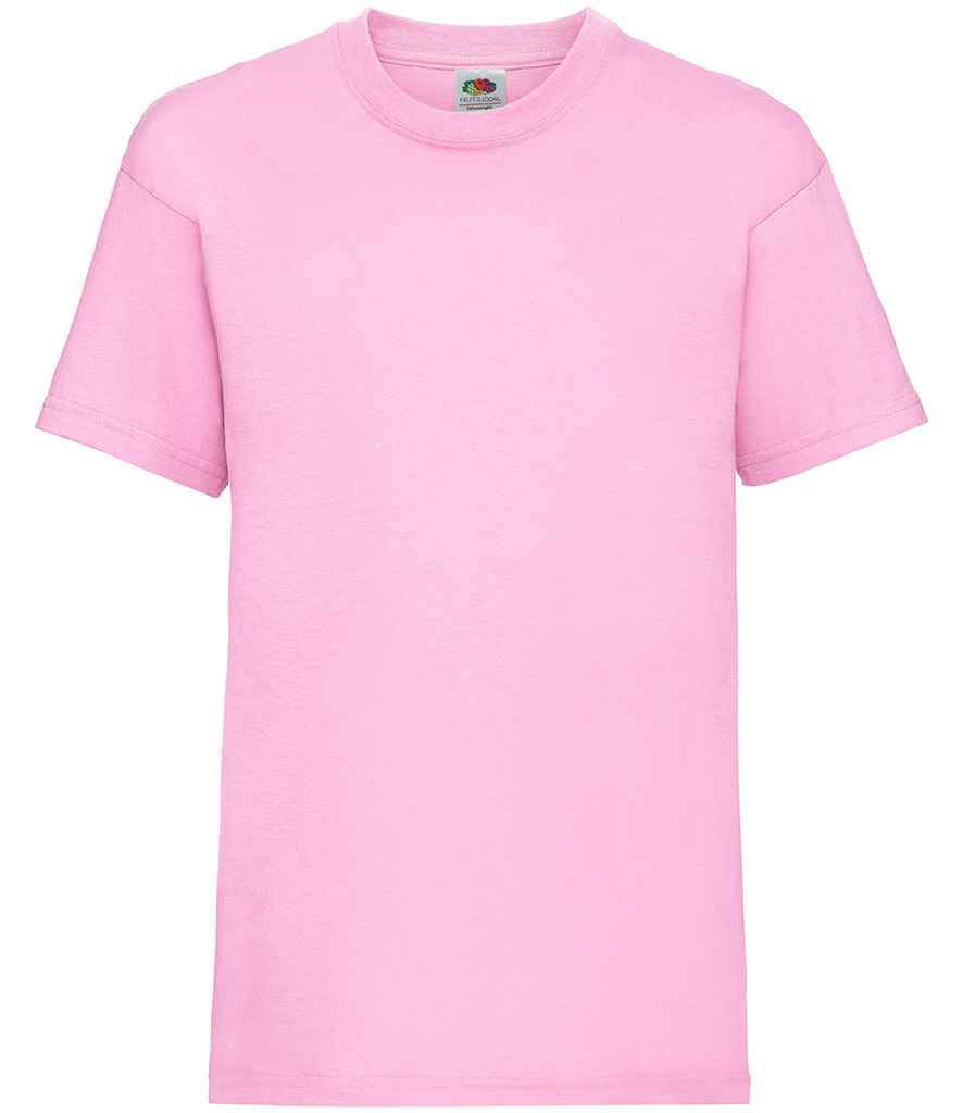 Fruit of the Loom Kids Value T-Shirt in Light Pink by Fruit of the Loom — Custom branded clothing by Print Press, featuring premium embroidery produced in our specialist print lab in the UK.