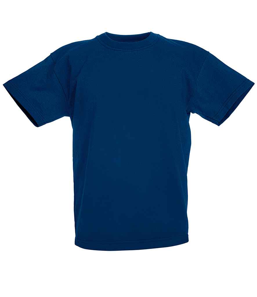 Fruit of the Loom Kids Value T-Shirt in Navy by Fruit of the Loom — Custom branded clothing by Print Press, featuring premium embroidery produced in our specialist print lab in the UK.