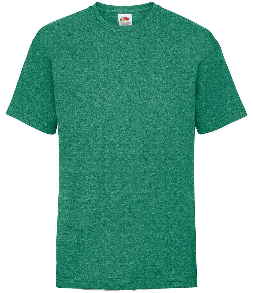 Fruit of the Loom Kids Value T-Shirt - (2nd Colours) in Heather Green by Fruit of the Loom — Custom branded clothing by Print Press, featuring premium embroidery produced in our specialist print lab in the UK.