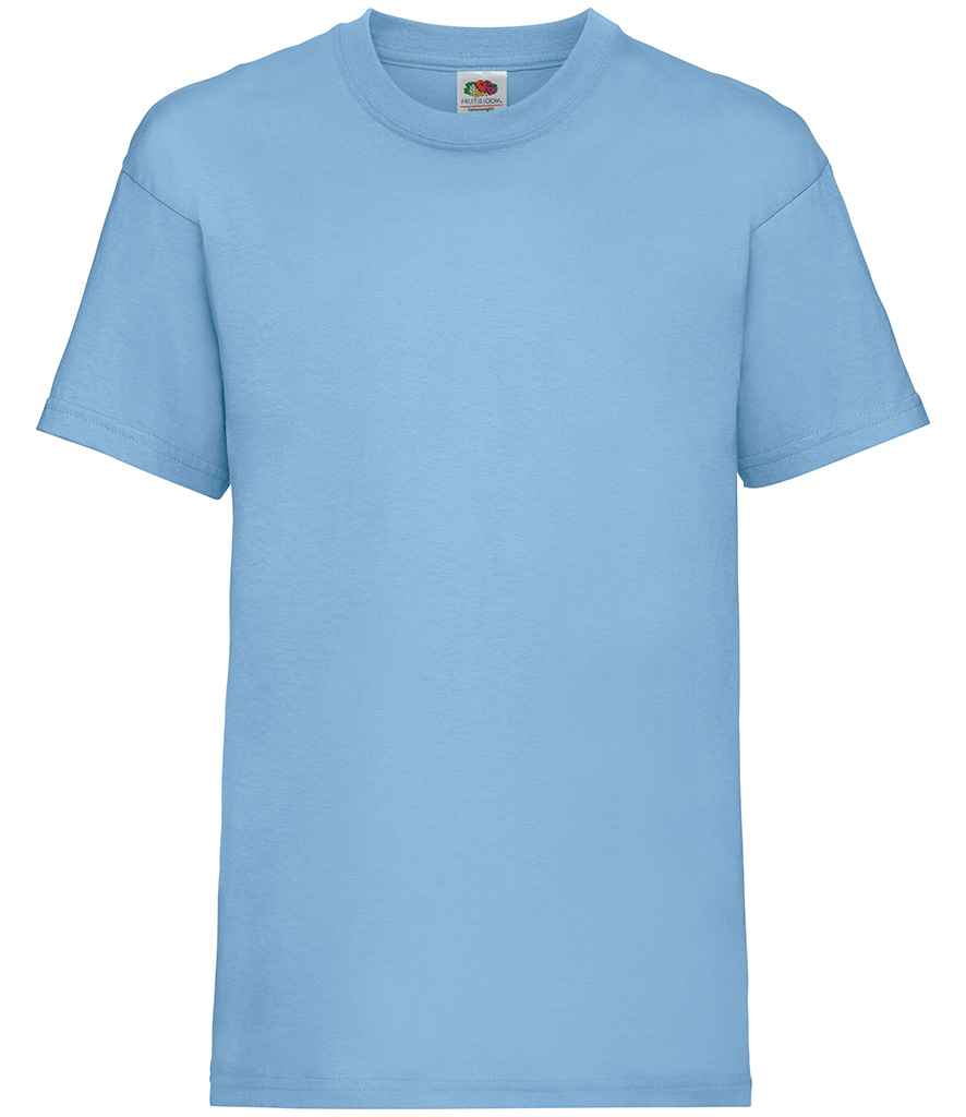 Fruit of the Loom Kids Value T-Shirt in Sky Blue by Fruit of the Loom — Custom branded clothing by Print Press, featuring premium embroidery produced in our specialist print lab in the UK.