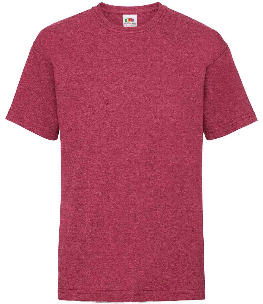 Fruit of the Loom Kids Value T-Shirt - (2nd Colours) in Heather Red by Fruit of the Loom — Custom branded clothing by Print Press, featuring premium embroidery produced in our specialist print lab in the UK.