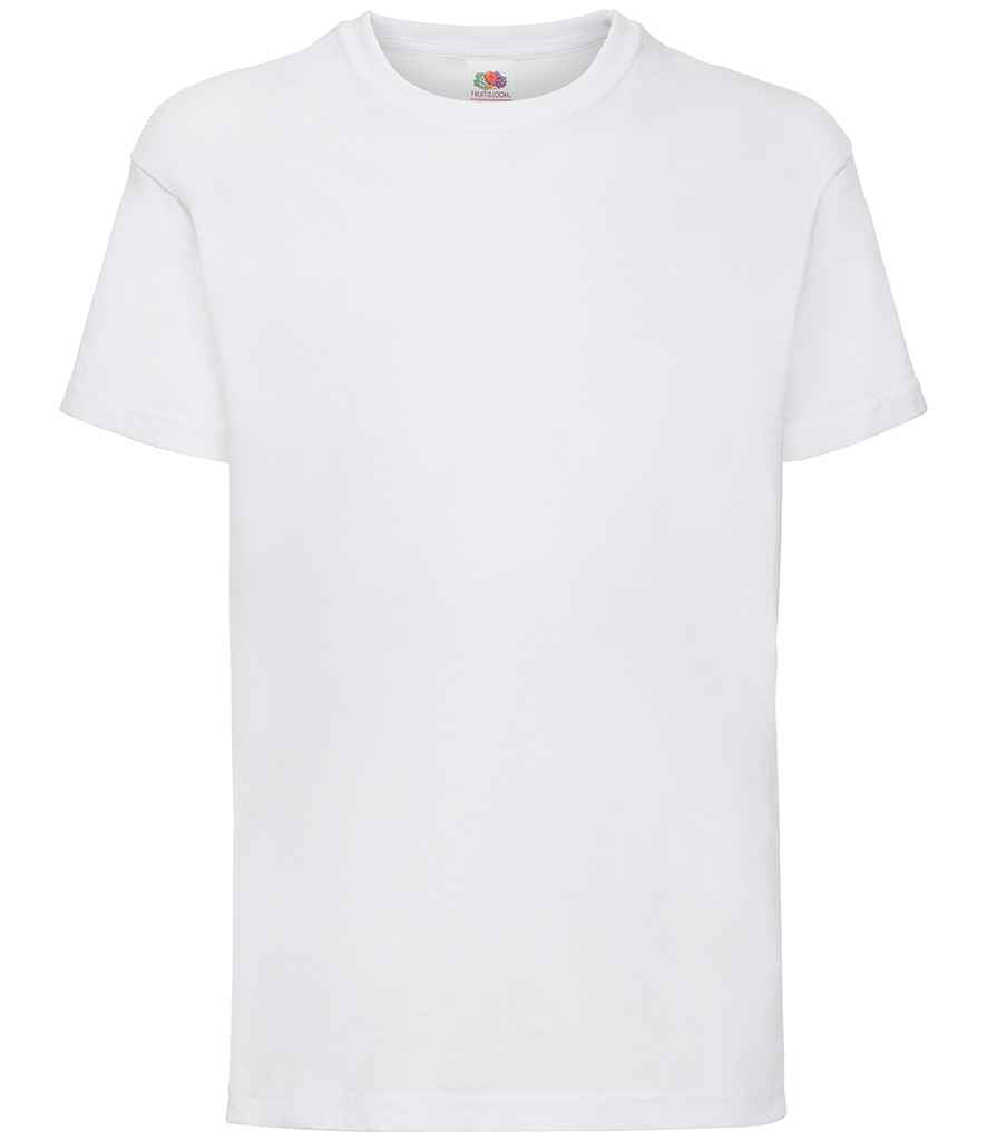 Fruit of the Loom Kids Value T-Shirt in White by Fruit of the Loom — Custom branded clothing by Print Press, featuring premium embroidery produced in our specialist print lab in the UK.