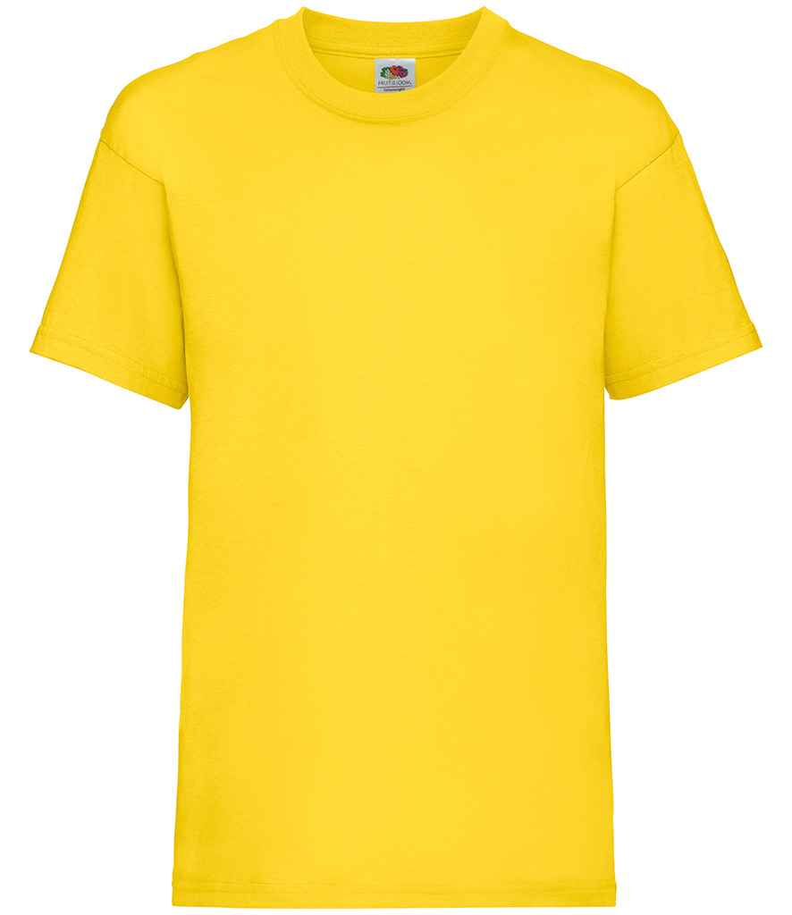 Fruit of the Loom Kids Value T-Shirt in Yellow by Fruit of the Loom — Custom branded clothing by Print Press, featuring premium embroidery produced in our specialist print lab in the UK.