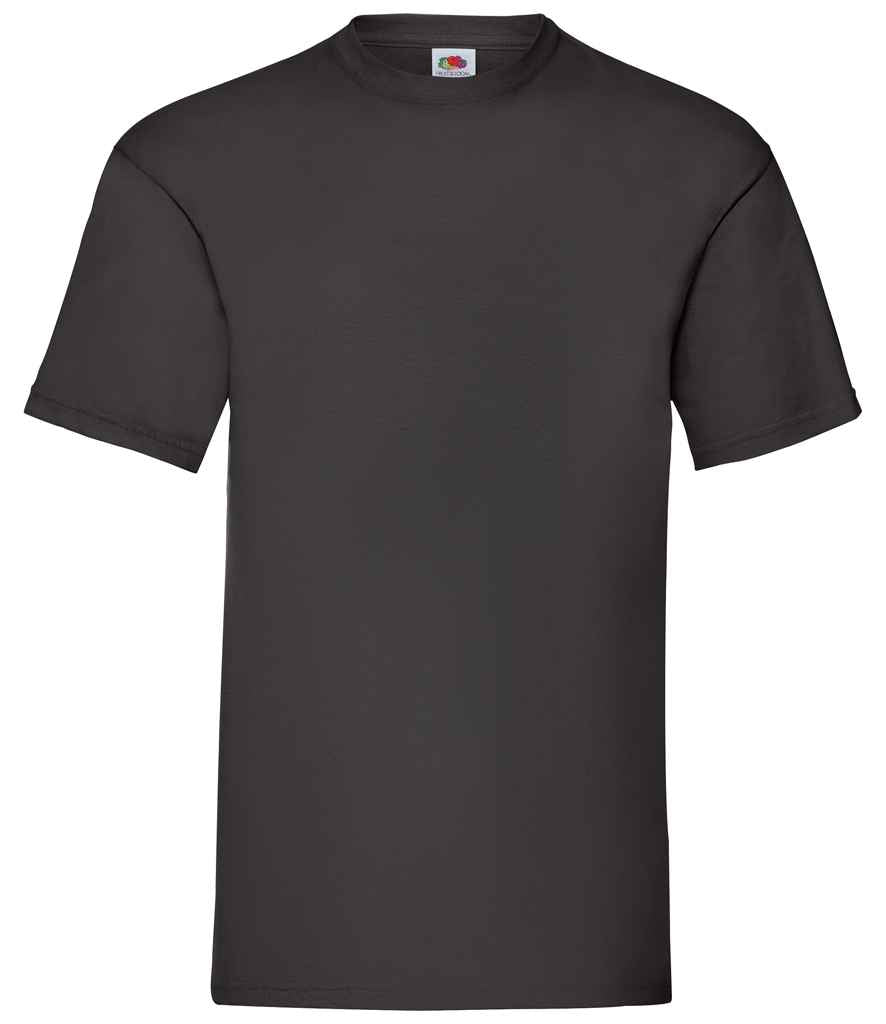 Fruit of the Loom Value T-Shirt - (2nd Colours) in Black by Fruit of the Loom — Custom branded clothing by Print Press, featuring premium embroidery produced in our specialist print lab in the UK.