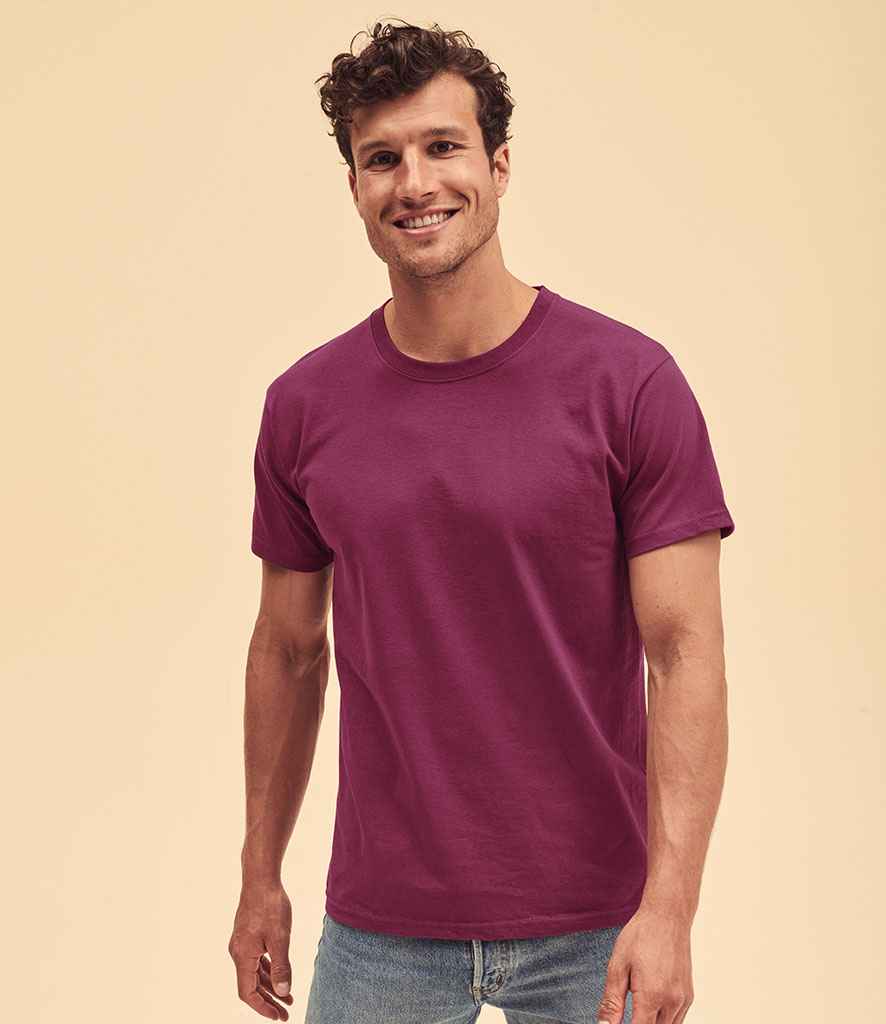 Fruit of the Loom Value T-Shirt - (2nd Colours) in Burgundy by Fruit of the Loom — Custom branded clothing by Print Press, featuring premium embroidery produced in our specialist print lab in the UK.