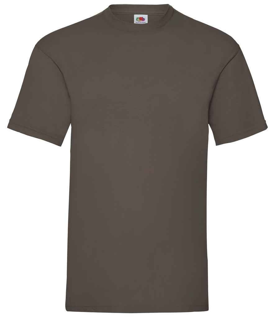 Fruit of the Loom Value T-Shirt - (2nd Colours) in Chocolate by Fruit of the Loom — Custom branded clothing by Print Press, featuring premium embroidery produced in our specialist print lab in the UK.
