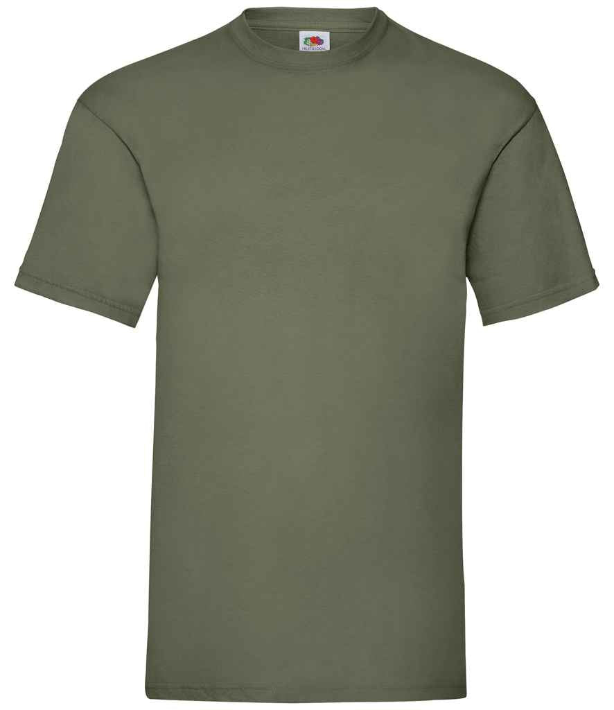 Fruit of the Loom Value T-Shirt - (2nd Colours) in Classic Olive by Fruit of the Loom — Custom branded clothing by Print Press, featuring premium embroidery produced in our specialist print lab in the UK.