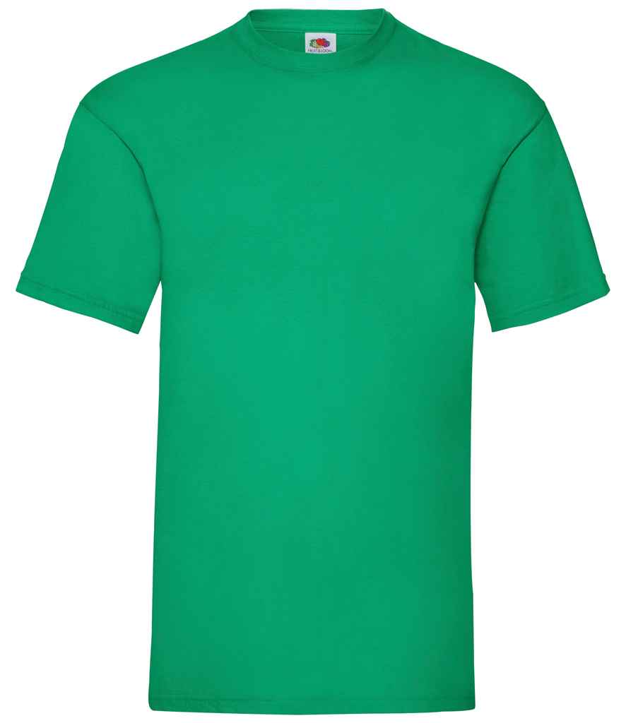 Fruit of the Loom Value T-Shirt in Kelly Green by Fruit of the Loom — Custom branded clothing by Print Press, featuring premium embroidery produced in our specialist print lab in the UK.