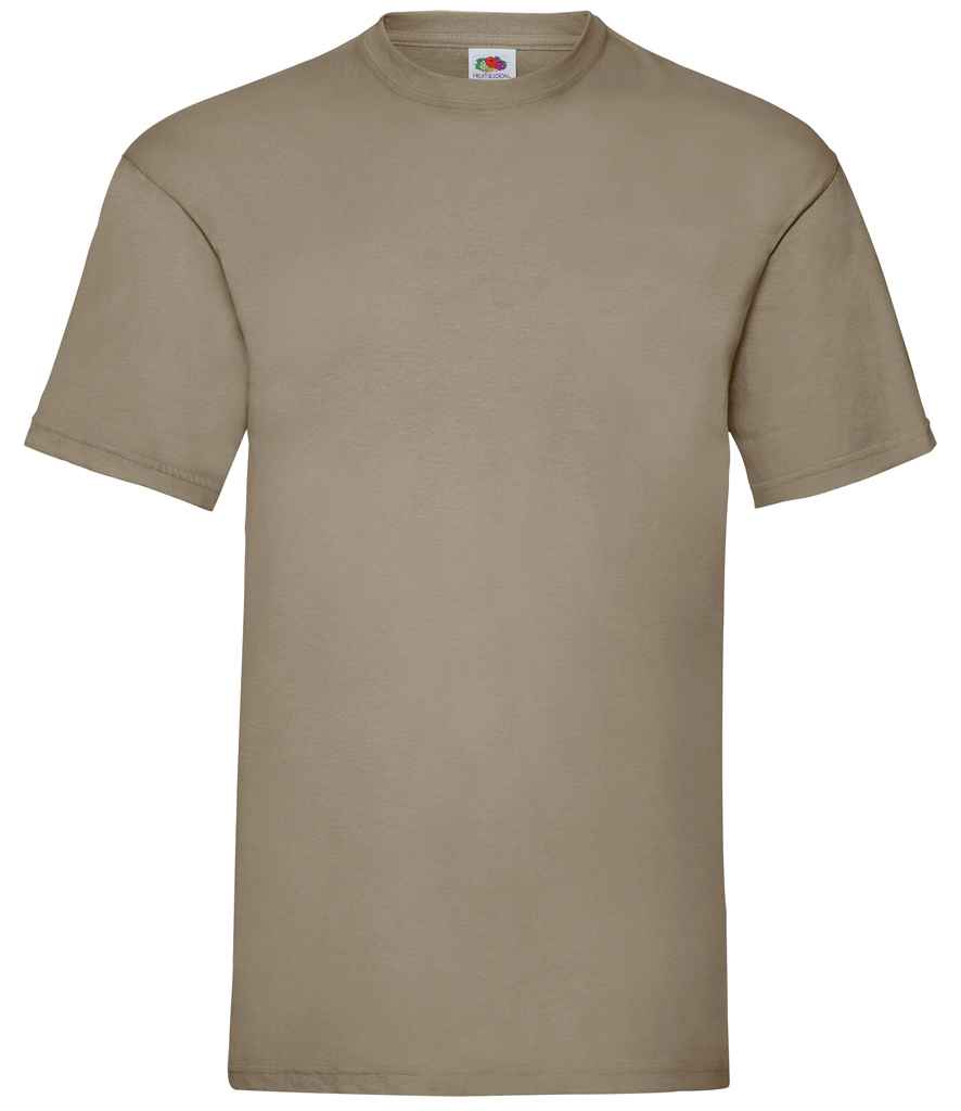 Fruit of the Loom Value T-Shirt in Khaki by Fruit of the Loom — Custom branded clothing by Print Press, featuring premium embroidery produced in our specialist print lab in the UK.