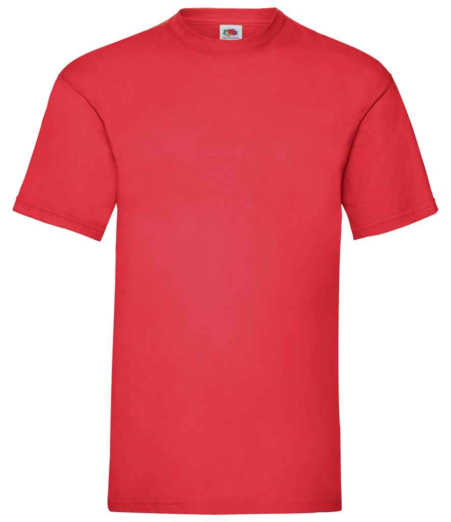 Fruit of the Loom Value T-Shirt in Red by Fruit of the Loom — Custom branded clothing by Print Press, featuring premium embroidery produced in our specialist print lab in the UK.