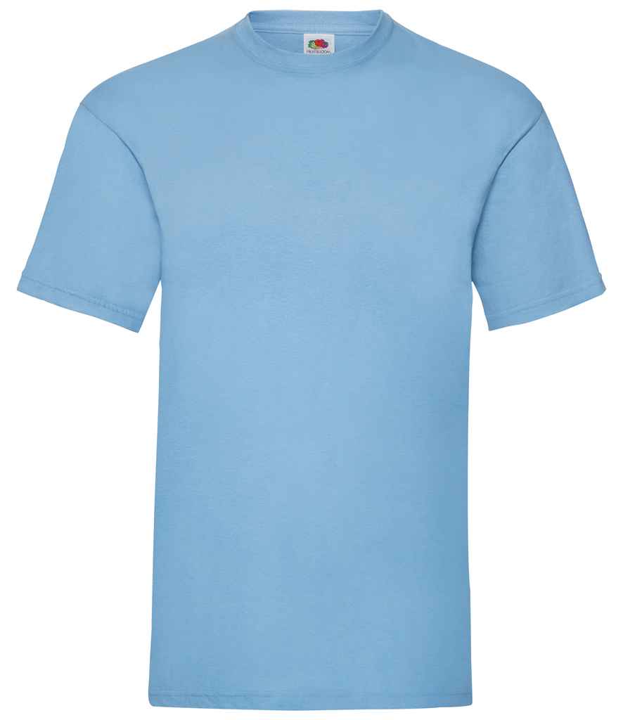 Fruit of the Loom Value T-Shirt in Sky Blue by Fruit of the Loom — Custom branded clothing by Print Press, featuring premium embroidery produced in our specialist print lab in the UK.