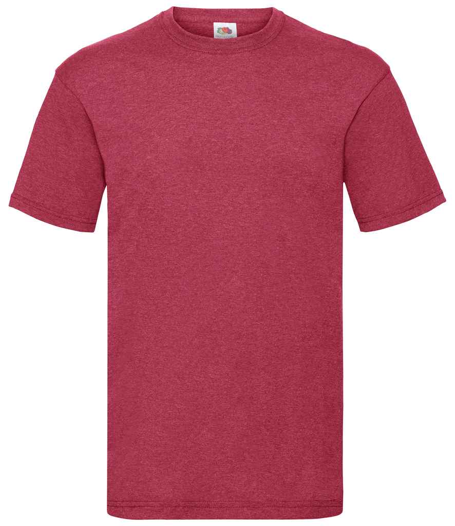 Fruit of the Loom Value T-Shirt - (2nd Colours) in Heather Red by Fruit of the Loom — Custom branded clothing by Print Press, featuring premium embroidery produced in our specialist print lab in the UK.