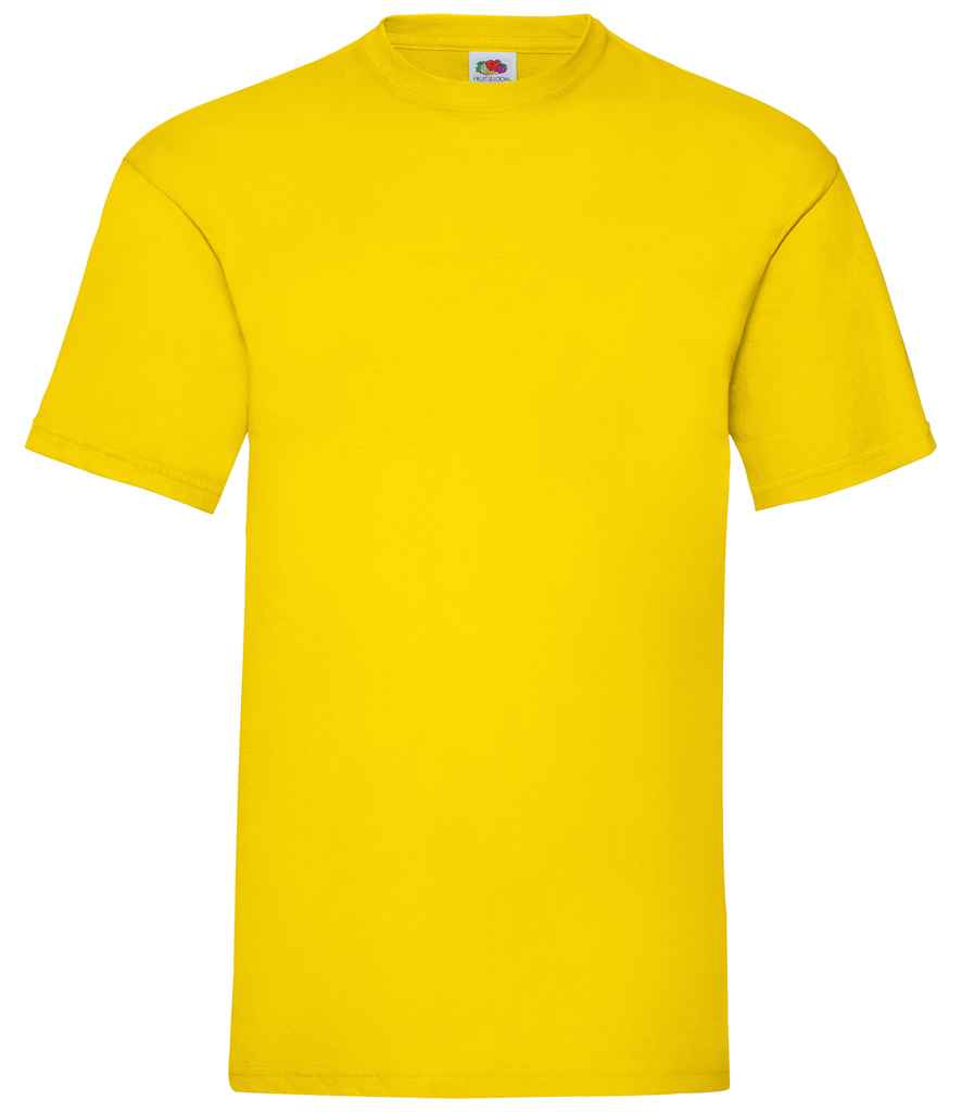 Fruit of the Loom Value T-Shirt in Yellow by Fruit of the Loom — Custom branded clothing by Print Press, featuring premium embroidery produced in our specialist print lab in the UK.