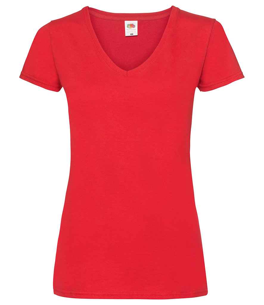 Fruit of the Loom Lady Fit Value V Neck T-Shirt in by Fruit of the Loom — Custom branded clothing by Print Press, featuring premium embroidery produced in our specialist print lab in the UK.