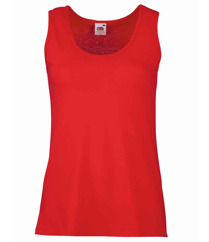 Fruit of the Loom Lady Fit Value Vest in Red by Fruit of the Loom — Custom branded clothing by Print Press, featuring premium embroidery produced in our specialist print lab in the UK.