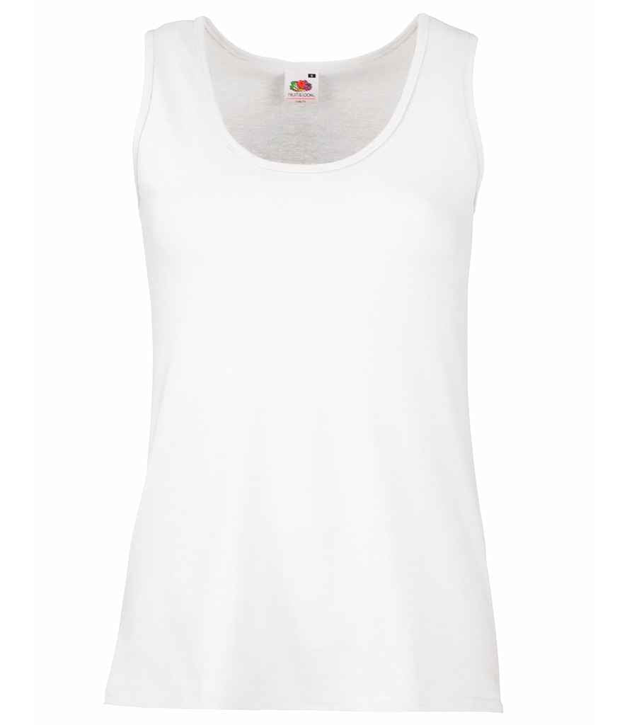 Fruit of the Loom Lady Fit Value Vest in White by Fruit of the Loom — Custom branded clothing by Print Press, featuring premium embroidery produced in our specialist print lab in the UK.