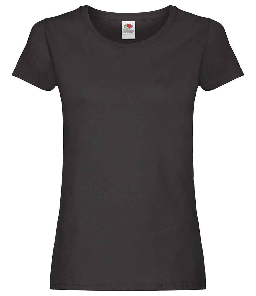 Fruit of the Loom Lady Fit Original T-Shirt - (2nd Colours) in Black by Fruit of the Loom — Custom branded clothing by Print Press, featuring premium embroidery produced in our specialist print lab in the UK.