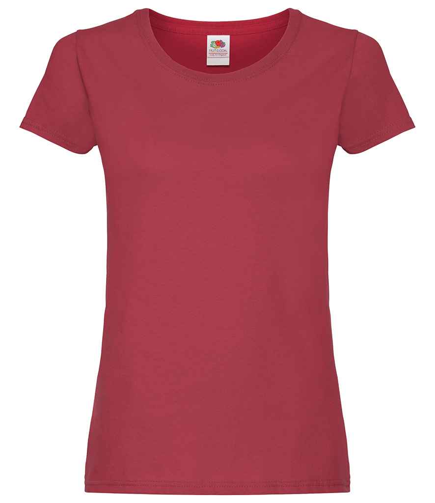 Fruit of the Loom Lady Fit Original T-Shirt - (2nd Colours) in Brick Red by Fruit of the Loom — Custom branded clothing by Print Press, featuring premium embroidery produced in our specialist print lab in the UK.