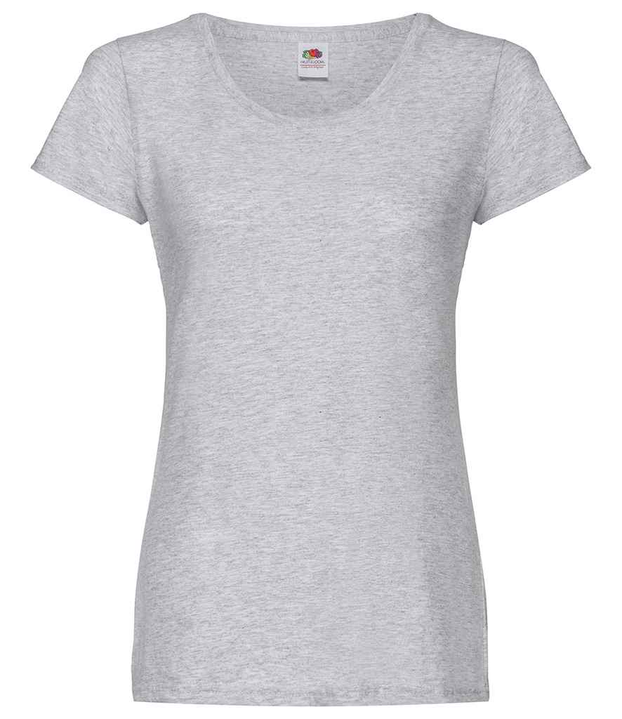 Fruit of the Loom Lady Fit Original T-Shirt in Heather Grey by Fruit of the Loom — Custom branded clothing by Print Press, featuring premium embroidery produced in our specialist print lab in the UK.