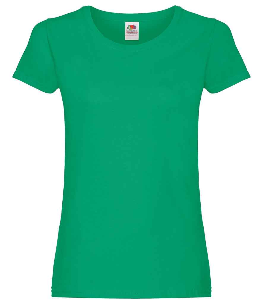 Fruit of the Loom Lady Fit Original T-Shirt in Kelly Green by Fruit of the Loom — Custom branded clothing by Print Press, featuring premium embroidery produced in our specialist print lab in the UK.