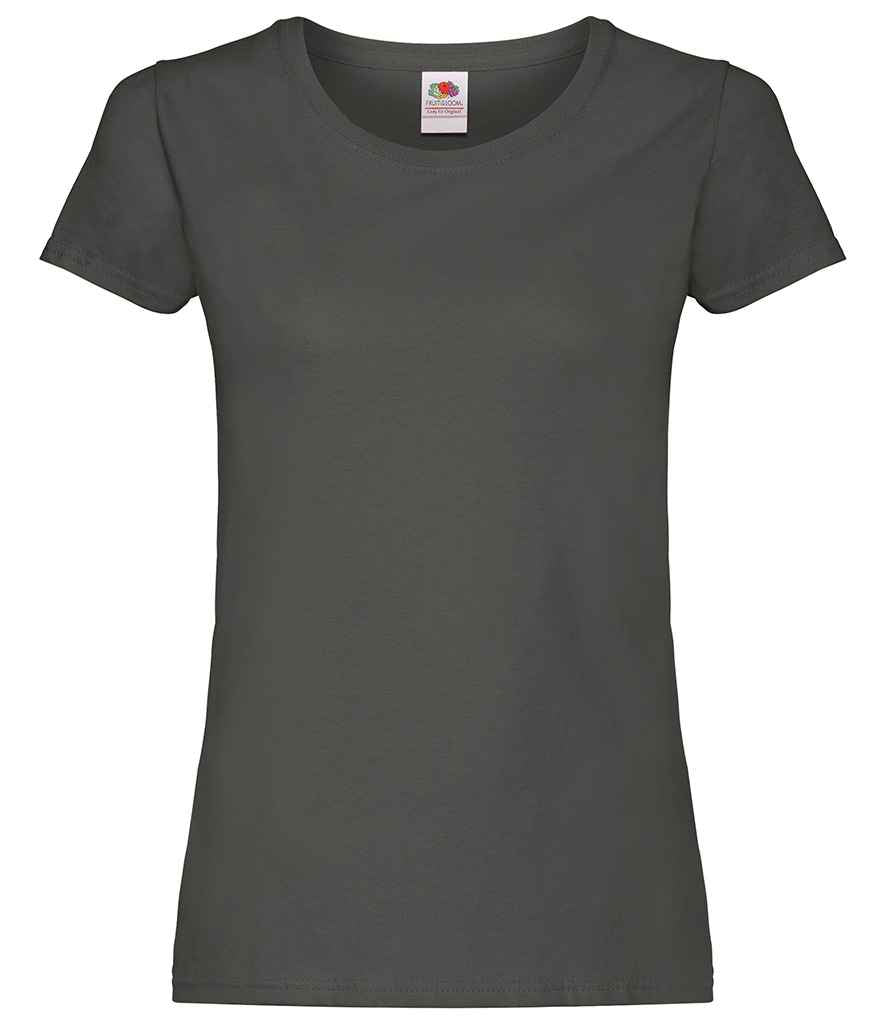 Fruit of the Loom Lady Fit Original T-Shirt in Light Graphite by Fruit of the Loom — Custom branded clothing by Print Press, featuring premium embroidery produced in our specialist print lab in the UK.