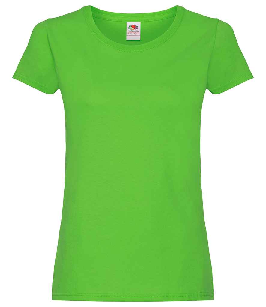 Fruit of the Loom Lady Fit Original T-Shirt in Lime Green by Fruit of the Loom — Custom branded clothing by Print Press, featuring premium embroidery produced in our specialist print lab in the UK.