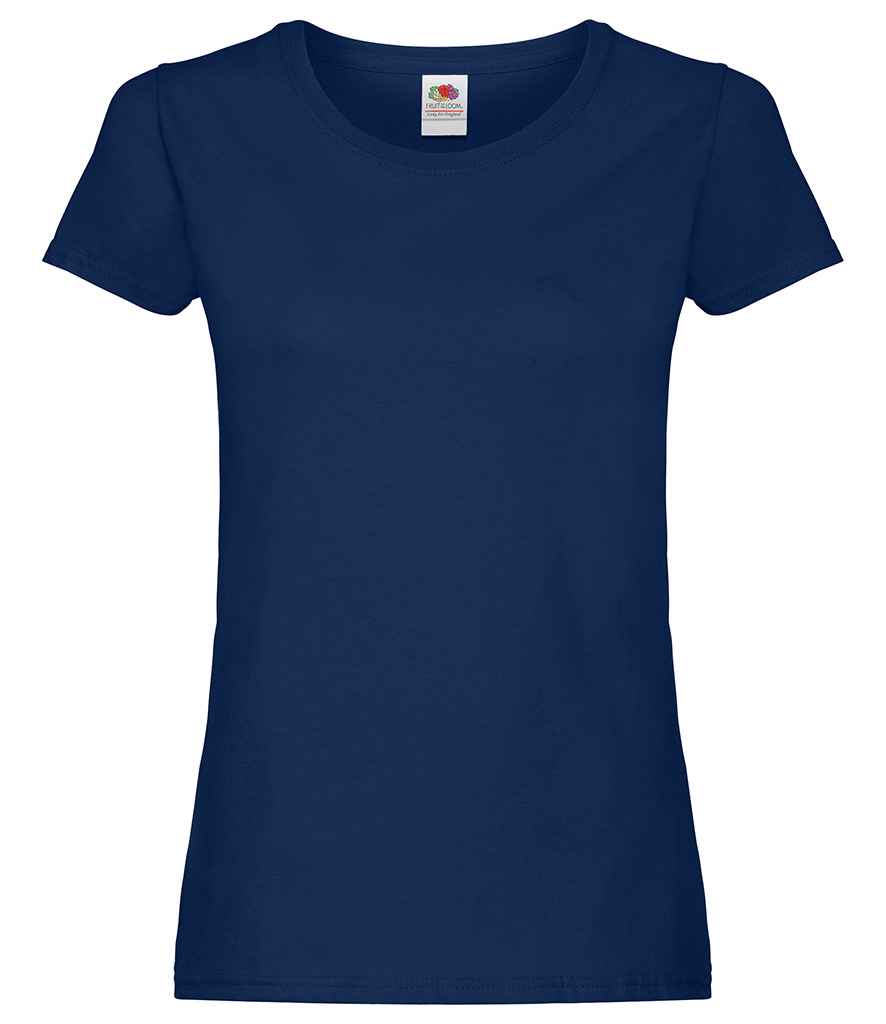 Fruit of the Loom Lady Fit Original T-Shirt in Navy by Fruit of the Loom — Custom branded clothing by Print Press, featuring premium embroidery produced in our specialist print lab in the UK.