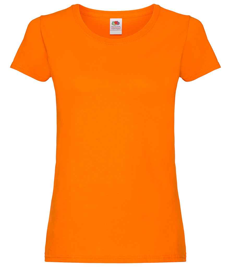 Fruit of the Loom Lady Fit Original T-Shirt in Orange by Fruit of the Loom — Custom branded clothing by Print Press, featuring premium embroidery produced in our specialist print lab in the UK.