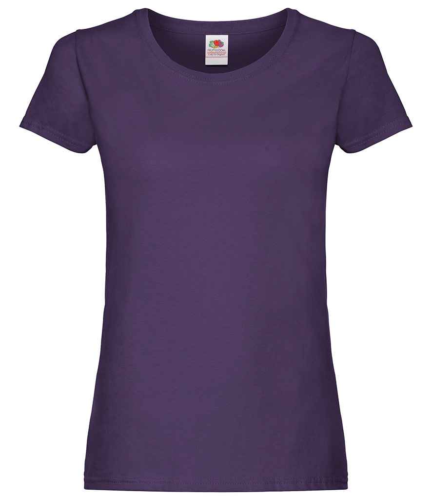 Fruit of the Loom Lady Fit Original T-Shirt in Purple by Fruit of the Loom — Custom branded clothing by Print Press, featuring premium embroidery produced in our specialist print lab in the UK.