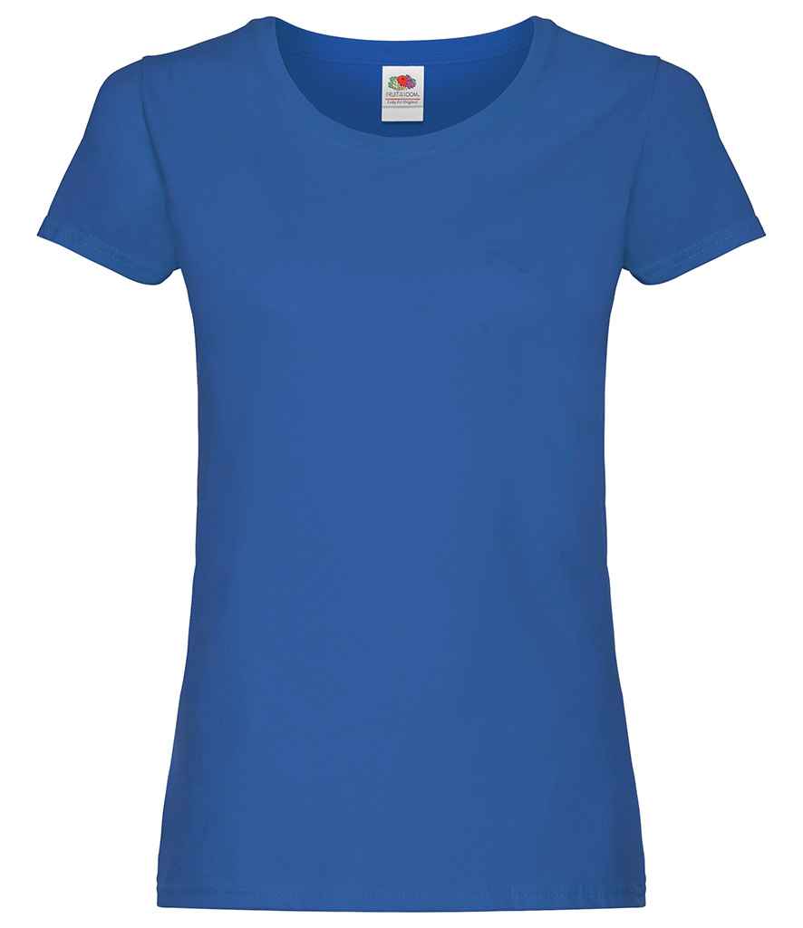 Fruit of the Loom Lady Fit Original T-Shirt in Royal Blue by Fruit of the Loom — Custom branded clothing by Print Press, featuring premium embroidery produced in our specialist print lab in the UK.