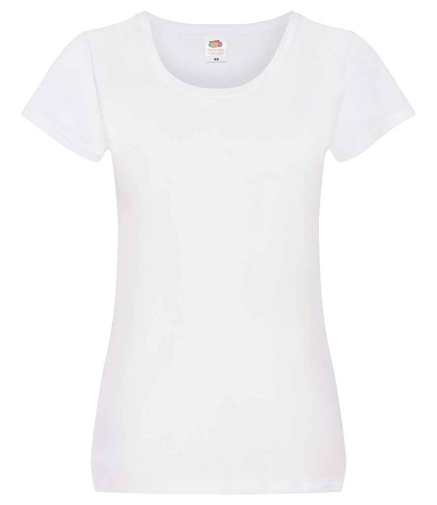 Fruit of the Loom Lady Fit Original T-Shirt in White by Fruit of the Loom — Custom branded clothing by Print Press, featuring premium embroidery produced in our specialist print lab in the UK.