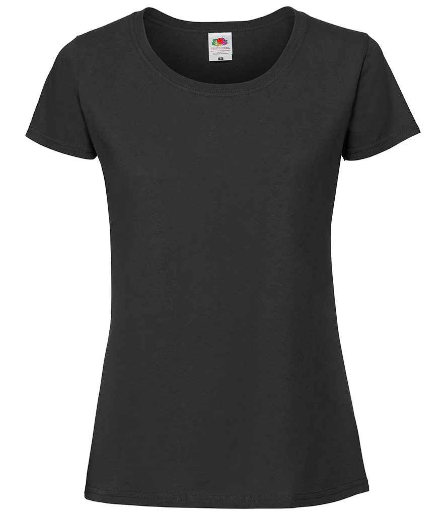 Fruit of the Loom Ladies Ringspun Premium T-Shirt in Black by Fruit of the Loom — Custom branded clothing by Print Press, featuring premium embroidery produced in our specialist print lab in the UK.
